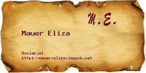 Mauer Eliza névjegykártya